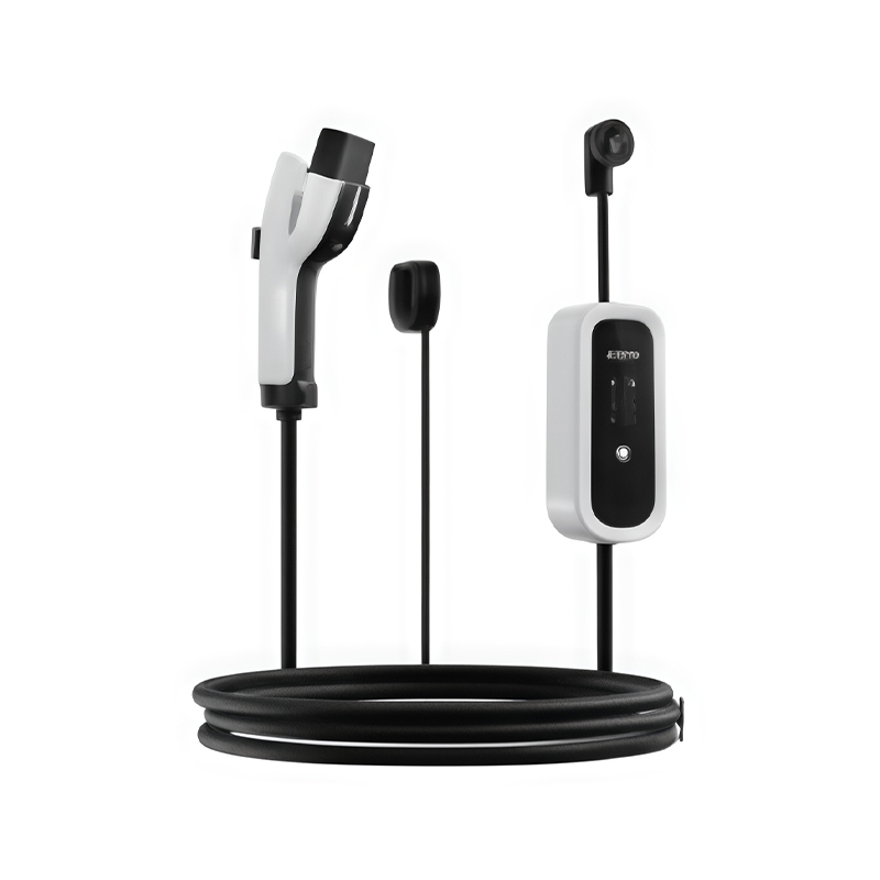 What environmental benefits do portable chargers for new energy vehicles offer when used in residential areas?